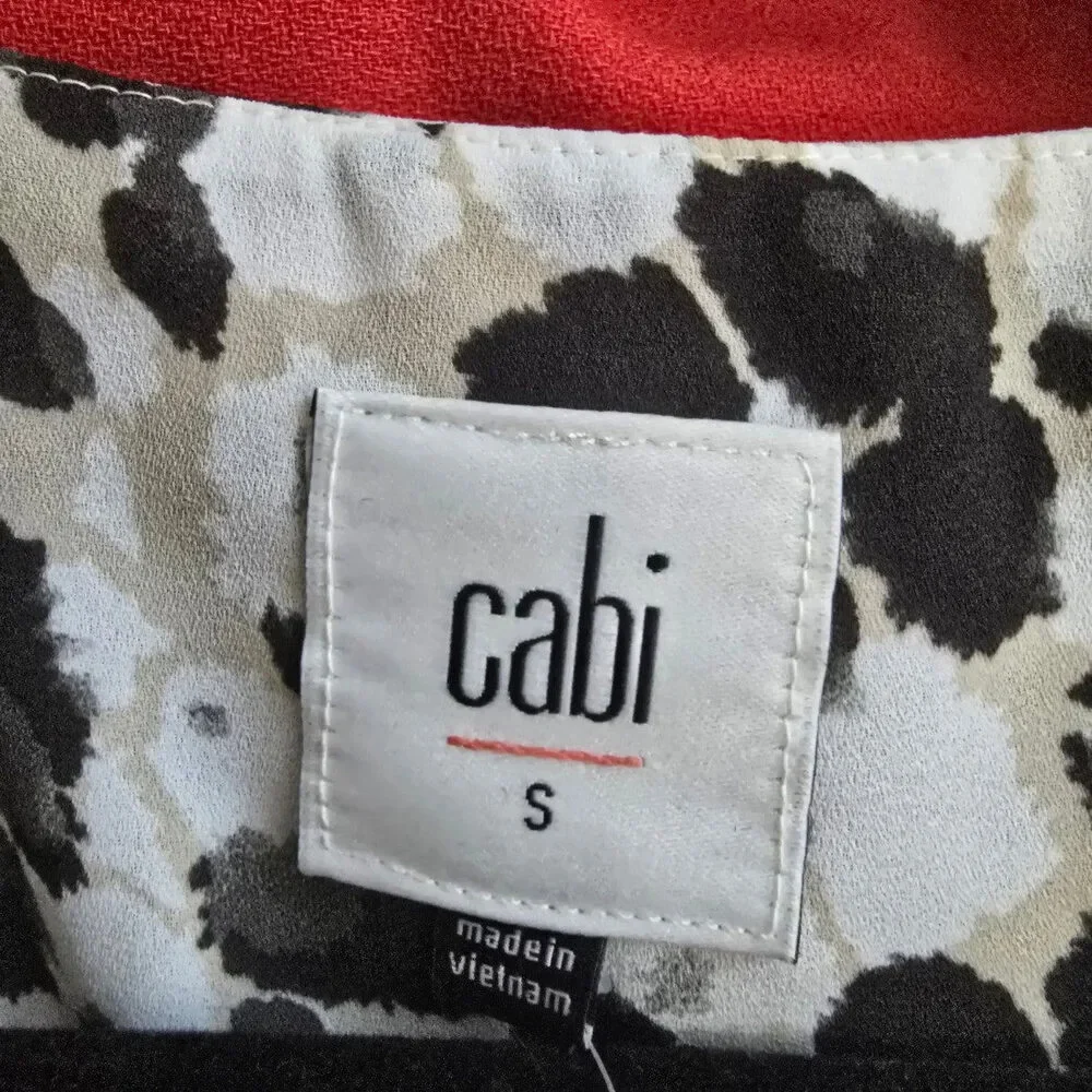 Cabi Leopard Animal Print Ruched Sleeve Wrap Top Size S - Picture 9 of 9